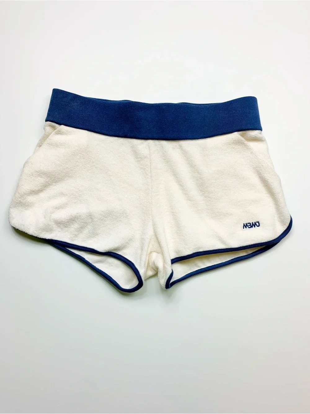 Marc by Marc Jacobs Terry Cloth Shorts NWT White Navy Swim Cover Up Lounge Short
